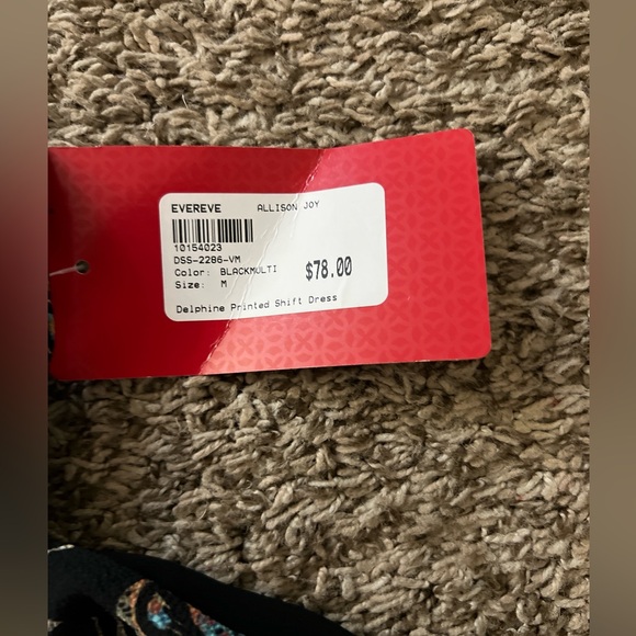 Allison Joy Medium Black Multi print Sleeveless Shift Dress - Picture 8 of 9